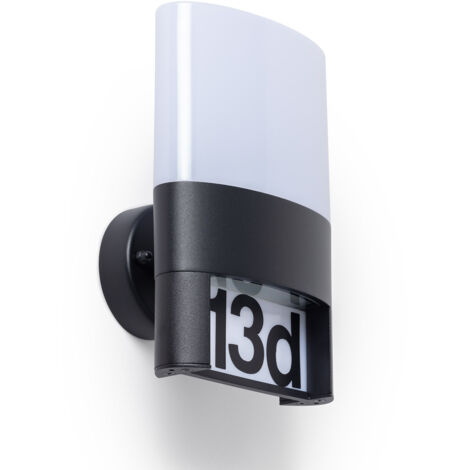 Aplique de Pared Exterior LED 10W Aluminio para Numeración de Vivienda Mulham Negro