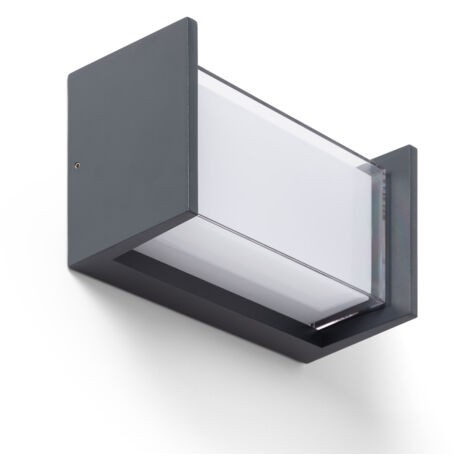 Aplique de Pared Exterior LED 12W Aluminio CCT Seleccionable Doble Difusor Arelien Iridix Antracita