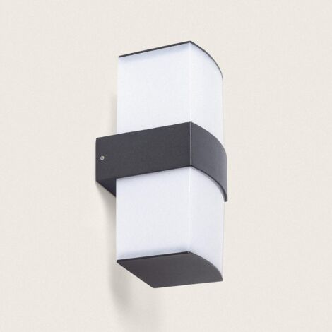 EFECTOLED Aplique de Pared Exterior LED 12W Aluminio Superficie Berdy Duo Negro