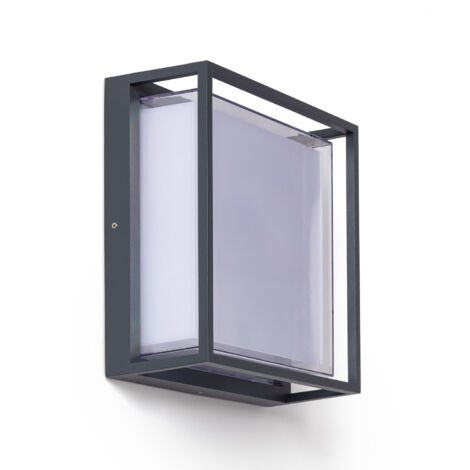 Aplique de Pared Exterior LED 20W Aluminio CCT Seleccionable Doble Difusor Arelien Large Antracita