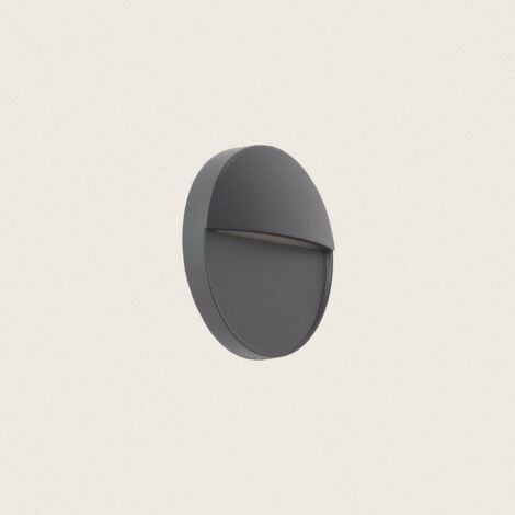 EFECTOLED Aplique de Pared Exterior LED 3W CCT Seleccionable Superficie Circular Jade Negro