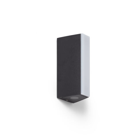 Aplique de Pared Exterior LED Aluminio Doble Cara Hisar S Negro