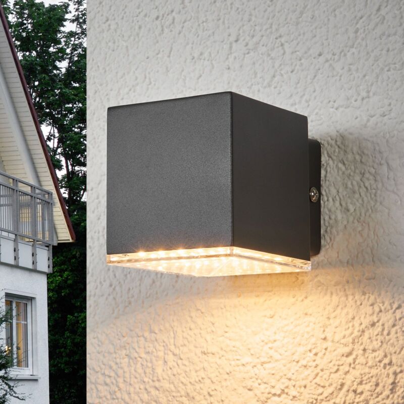 

Lindby - Aplique de pared exterior LED Lydia gris oscuro