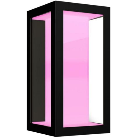 Aplique de pared exterior Philips Impress 16W Forma Rectangular 24×14 cm. Aplique mural. LED Integrado Blanco/Multicolor. Extensión para sistema de baja tensión Terraza y jardín. Estilo moderno
