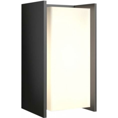 Aplique de pared exterior Philips Turaco 9W 2700K Luz muy cálida. Forma Rectangular 21×12 cm. Aplique mural. Alimentación directa de red eléctrica Comedor, dormitorio y vestíbulo. Estilo moderno