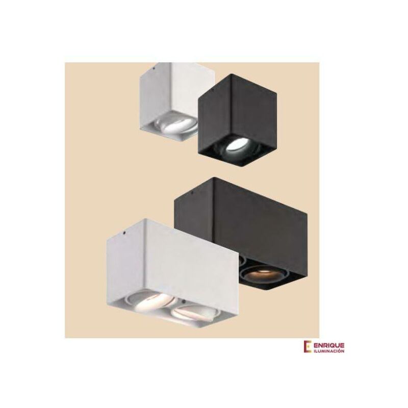 

Aplique de pared foco NAV para bombillas GU | 2 luces | Cuerpo blanco con interior negro - 0