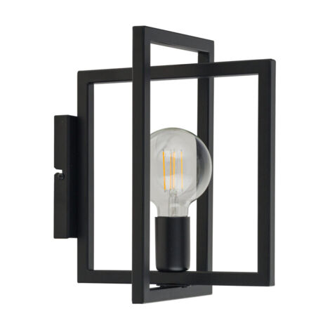 Aplique de pared geométrico negro tipo loft para salón comedor Eden 1xE27 15W Sigma Lighting