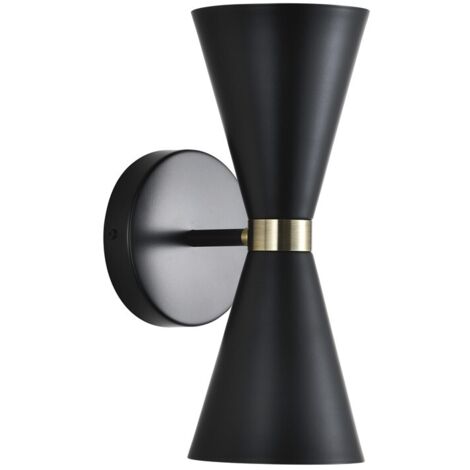 Aplique de pared Greta Negro 2xE27