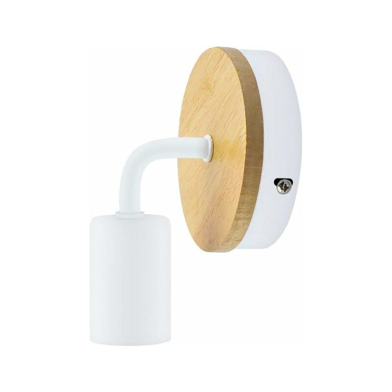 

Abcrital - Aplique de pared industrial E27 moderno en madera y hojalata lámpara de pared de punto nórdico contemporáneo e27 para hogar, dormitorio,