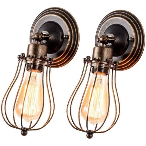 Aplique de pared industrial, lámpara colgante vintage, 1 paquete (bronce aceitado)