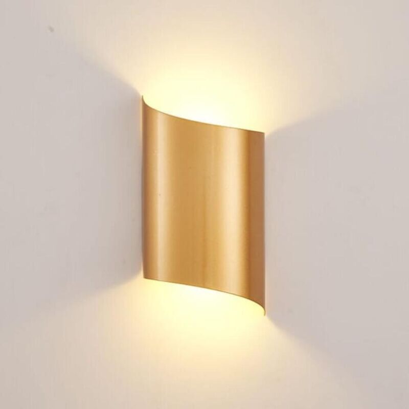 Aplique de pared interior blanco, aplique de pared blanco cálido para dormitorio, aplique de pared LED, aplique de pared dorado