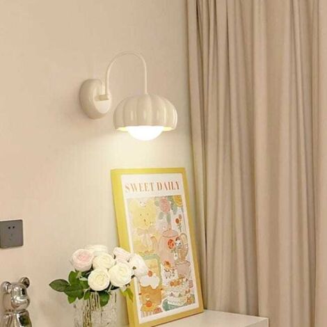 Aplique de pared interior estilo crema francés, aplique LED beige (bombilla incluida)
