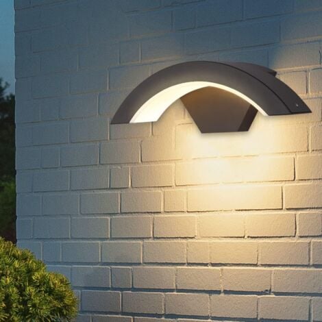 GOECO Aplique de Pared Interior/Exterior LED, 24W Apliques de Pared Metal IP54 Lámpara de Exterior LED, jardín, pasillo, dormitorio, luz cálida 3000K