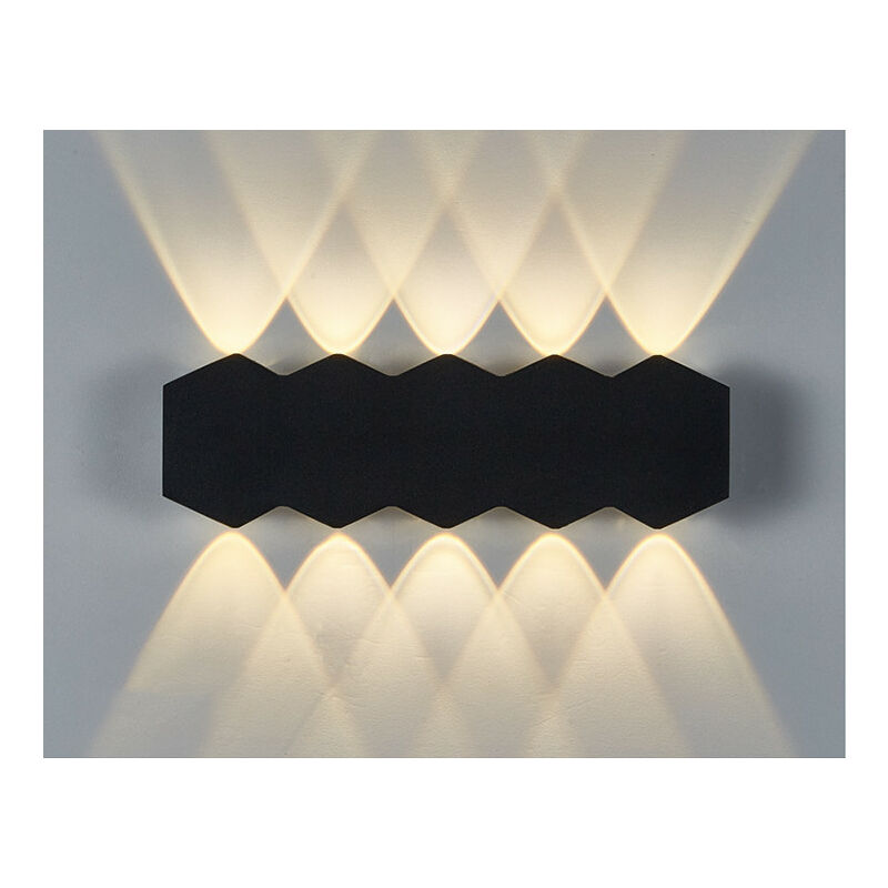 

Stoex - Aplique de Pared Interior Led 10W Lámpara de Pared Moderna Negra, Luz de Pared de Aluminio Luz Cálida para El Pasillo del Comedor del