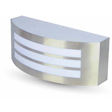 Aplique de pared Kiubic3 para bombilla LED E27 IP44 Acero inoxidable