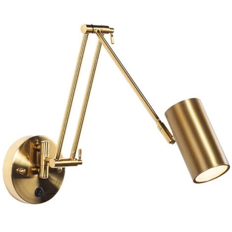 Aplique de pared, lámpara de mesilla telescópica con brazo inclinable, lámpara de lectura sencilla y elegante para oficina, aplique de pared giratorio y plegable con brazo largo, iluminación interior