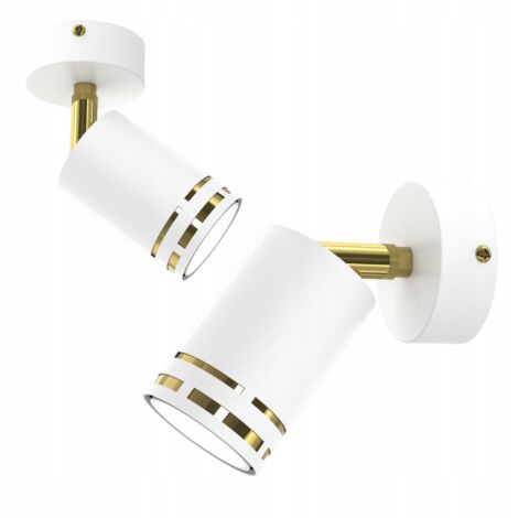 Aplique de pared, lámpara de techo, blanco dorado, móvil, LED GX53, lámpara pulida