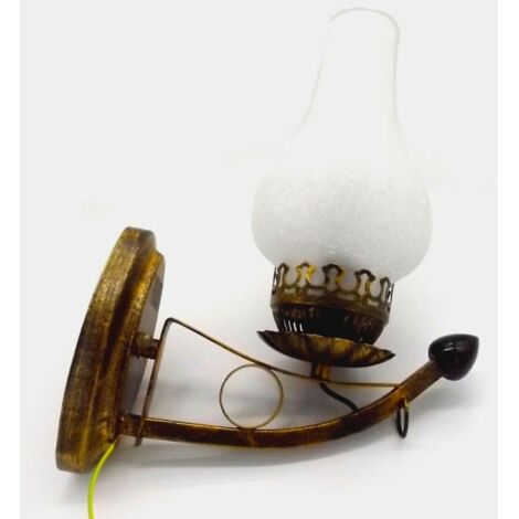 Aplique de Pared LED 5W 1300K en Dorado Envejecido con Bombilla Efecto Llama