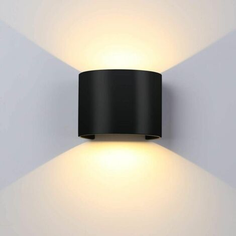 Aplique de pared Led de 12 W, lámpara de pared interior, decoración moderna blanca cálida, negro para dormitorio, oficina, sala de estar, baño, pasillo