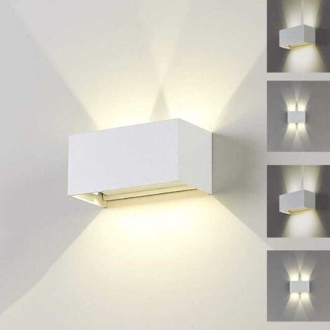 Aplique de pared LED de 24 W, aplique de pared para exteriores, luz blanca de 3000 K, resistente al agua IP65, haz ajustable de 120°, adecuado para pasillos y garajes.