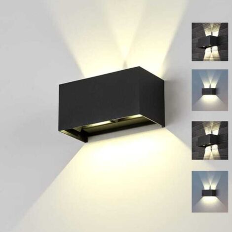 Aplique de pared LED de 24 W, aplique de pared para exteriores, luz blanca de 3000 K, resistente al agua IP65, haz ajustable de 120°, adecuado para pasillos y garajes.