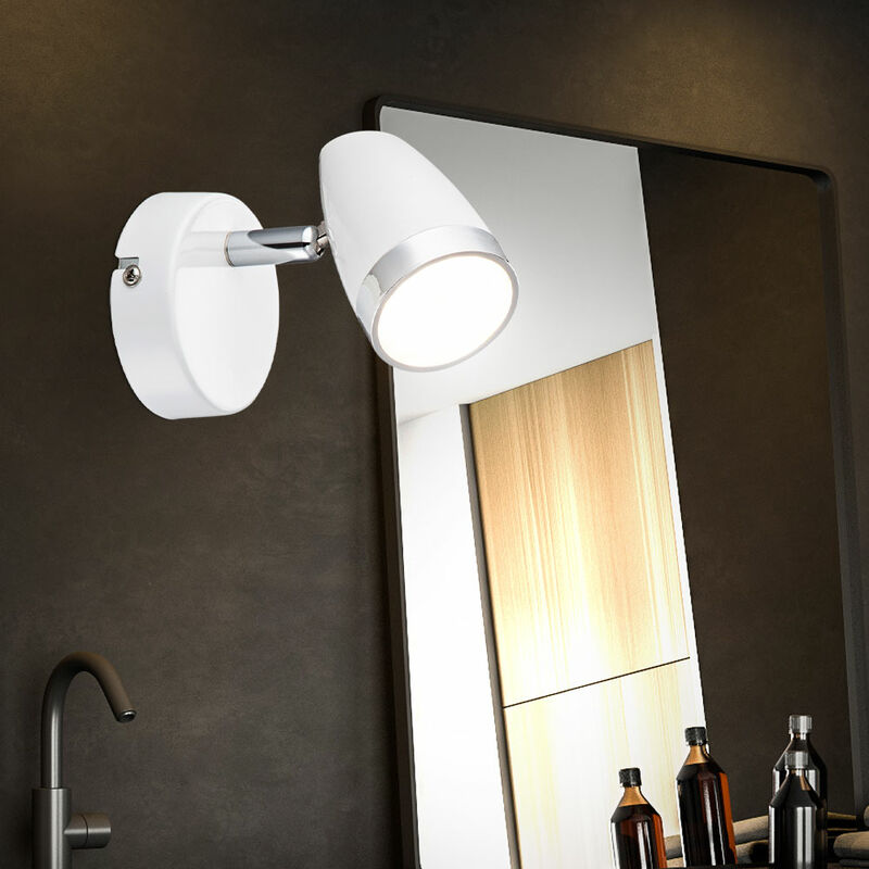 

Aplique de pared LED de 4 vatios, iluminación de punto blanco móvil, cromo