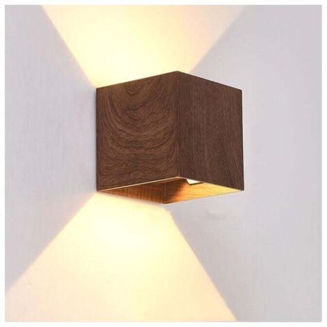 Aplique de pared LED de madera de 8 W, iluminación interior vertical, 3000 K, luz nocturna moderna para salón, dormitorio, pasillo, balcón, escalera, blanco cálido, B