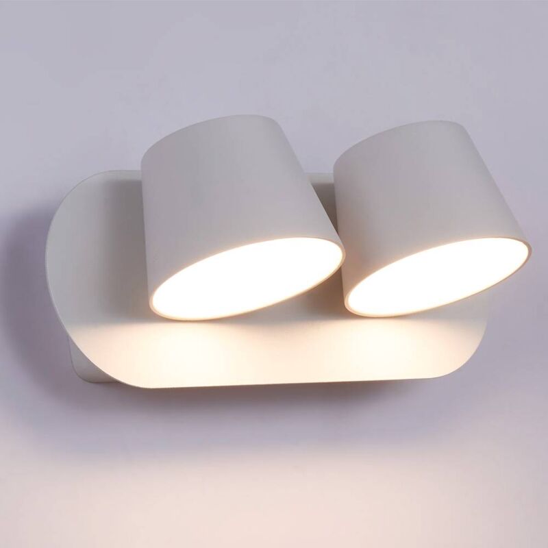 

Aplique de pared LED doble 'KOP-2' orientable 12W | Blanco