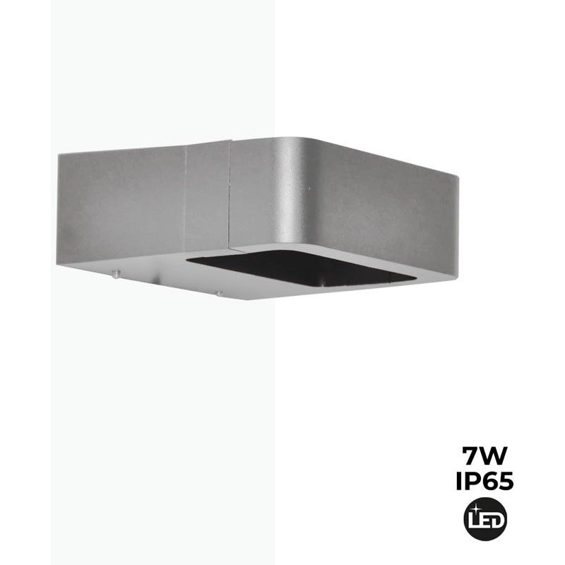 

Aplique de pared LED 'KURRT' 7W IP65 | Gris