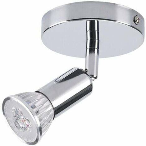 Aplique de pared LED, lámpara de baño, lámpara de techo con 1 foco regulable, GU10, 3 W
