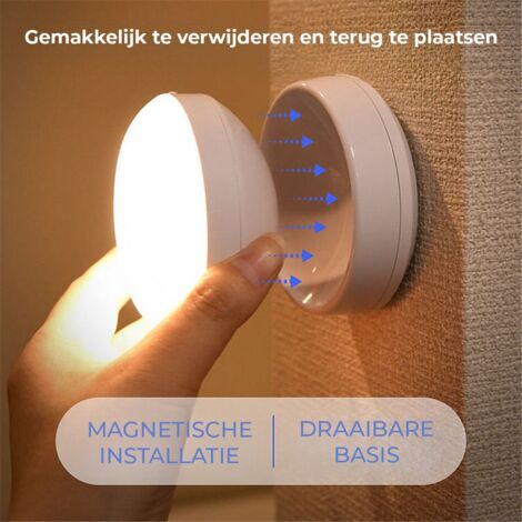 Aplique de pared LED magnético con sensor de movimiento - inalámbrico, recargable por USB