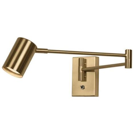 Aplique de pared led modelo Romeo acabado latón, 8cm(ancho) 63cm (fondo) 12cm(alto).