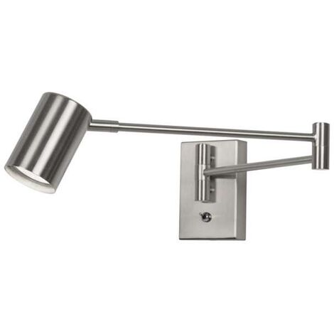 Aplique de pared led modelo Romeo acabado niquel satinado, 8cm(ancho) 63cm (fondo) 12cm(alto).