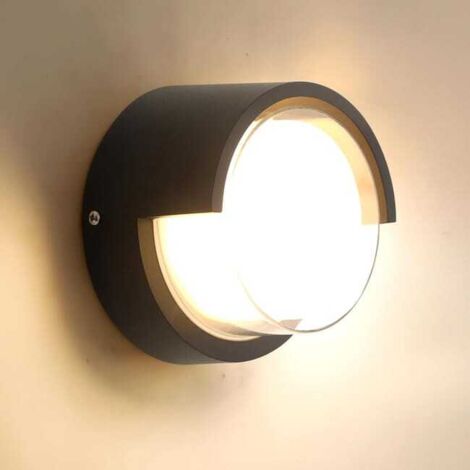 Aplique de pared LED moderno para exteriores, 12 W, clasificación de impermeabilidad IP65, adecuado para patios, jardines, terrazas, paredes, pasillos, terrazas, corredores de villas, etc., luz blanca