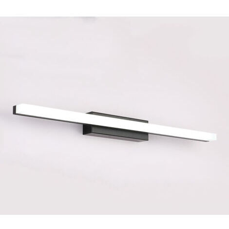 Aplique de pared LED para baño de 40 cm y 9 W, acero inoxidable y acrílico, luz blanca fría de 6000 K, 800 lúmenes, resistente a la humedad.