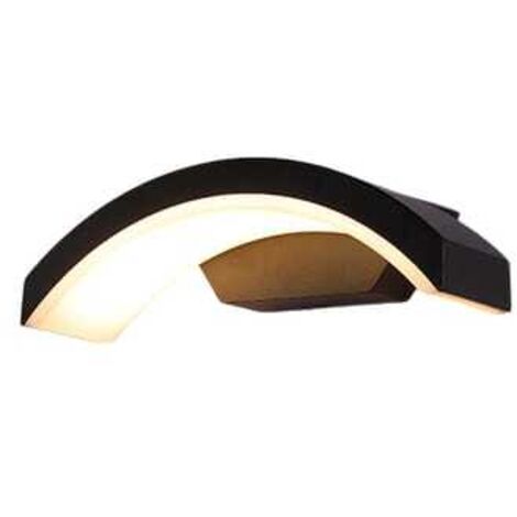 Aplique de pared LED para exteriores de 12W, fabricado en aluminio, ideal para salones, patios y pasillos.