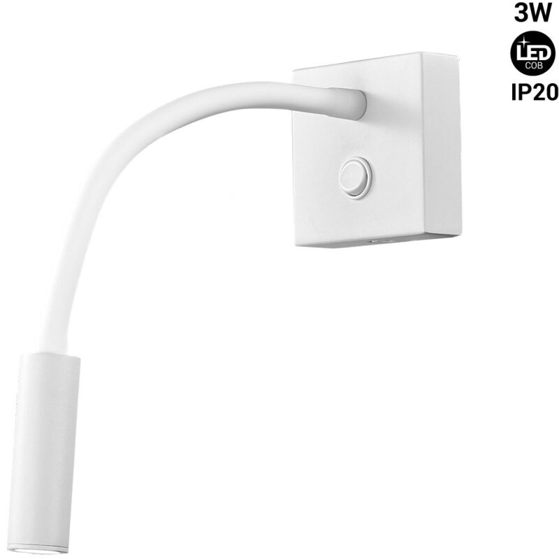 

Aplique de pared LED para lectura "HALE" 3W | Blanco