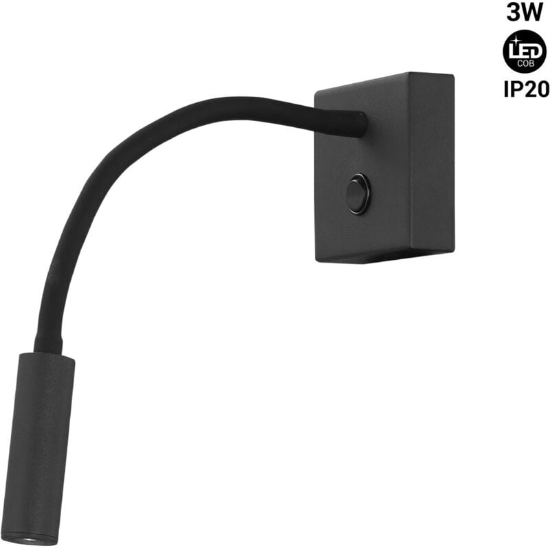 

Aplique de pared LED para lectura 'HALE' 3W | Negro
