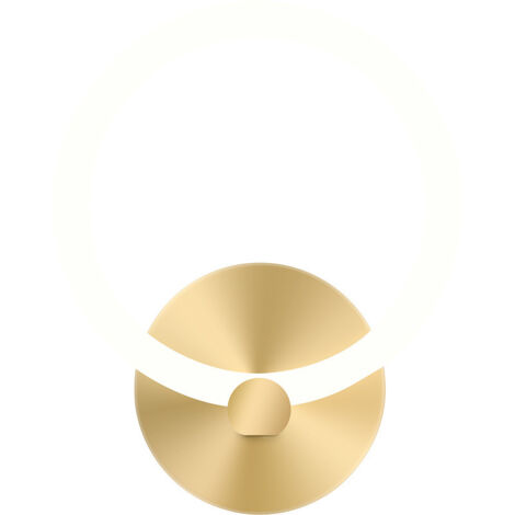 Aplique de pared LED redondo dorado para interiores, 19 cm, para dormitorio, sala de estar o pasillo, 10 W