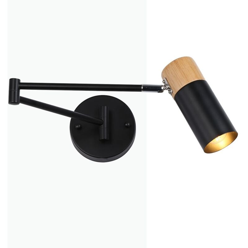 Barcelona Led - Aplique De Pared Nórdico Extensible 'logan' - E27 G45 - Negro