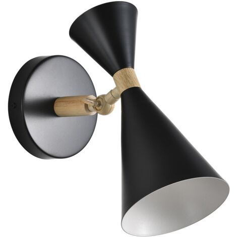 Aplique de pared Luna Negro 1xE27