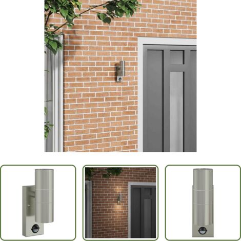 Aplique de pared -  Luz de pared exterior Plateado 7 x 10 x 22 cm