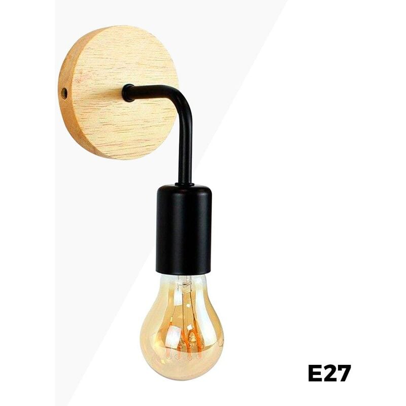 

Aplique de pared madera con flexo de metal 'Morgan' | Negro