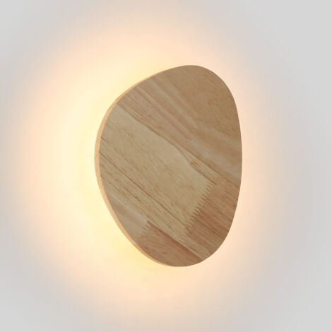 Aplique De Pared Madera "Eclipse 3" 8W - Luz Cálida - Blanco Cálido