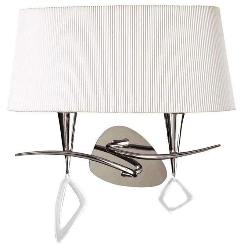 Inspired Mantra - Mara - Aplique de pared Switched 2 luces E14, cromado pulido con pantalla en blanco marfil