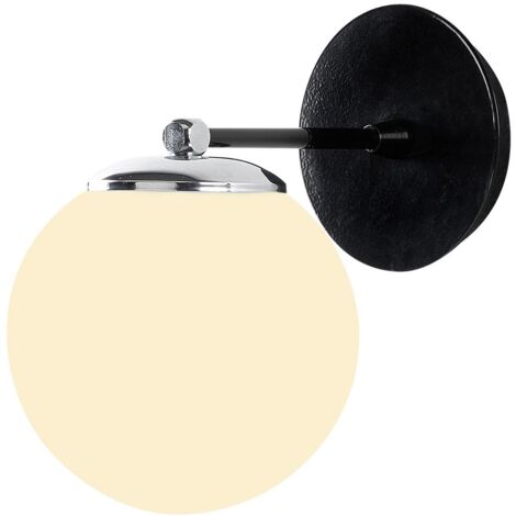 Aplique de pared, metal , negro, 15x24x24, casquillo E 27 Max 40 W