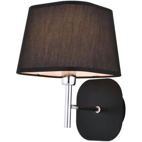 Aplique de pared, metal , negro, 28x18x22, casquillo 1 x E 14 Max 40 W