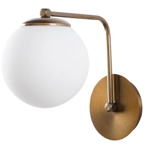 Aplique de pared “Model 12” con tulipa de cristal E27 – Dorado