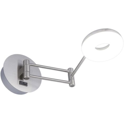 Aplique de pared modelo Damian acabado niquel satinado 10cm(alto) 11cm(ancho) 40cm(fondo)