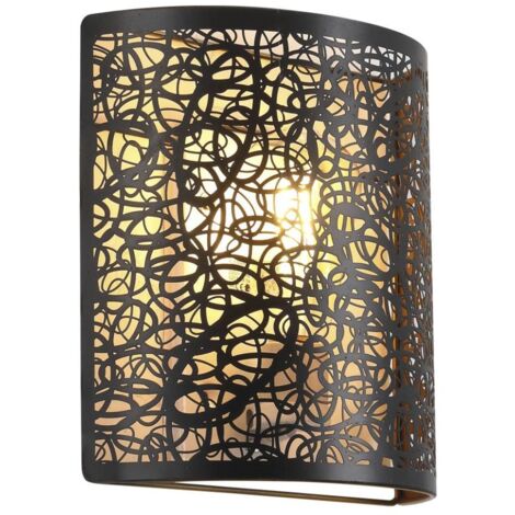 Aplique de pared modelo Gael acabado negro-oro 23cm(alto)23 cm(ancho)9 cm(largo)